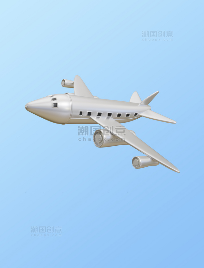 3DC4D立体航空飞机客机元素