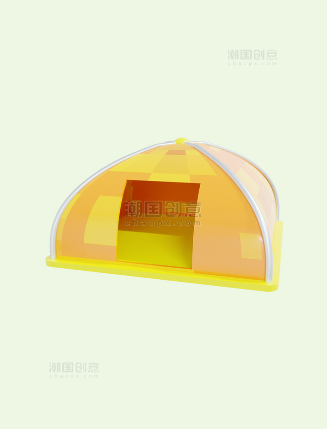 3D立体夏天旅行露营帐篷