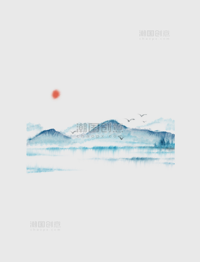 中国风国画水墨山水图片_潮国创意