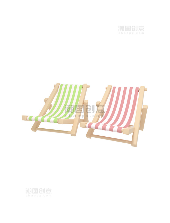 3D立体沙滩躺椅