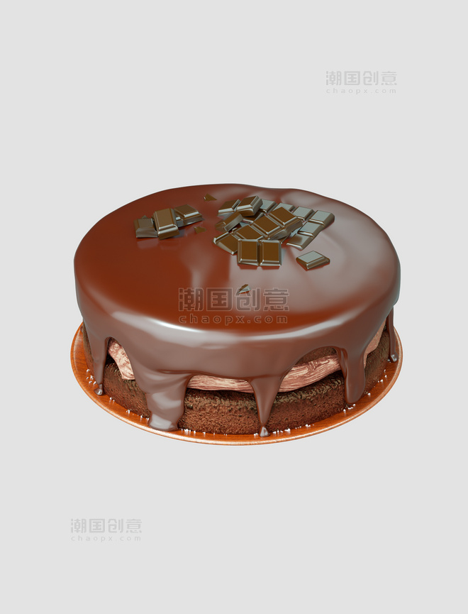 3D立体甜品甜点美食巧克力蛋糕