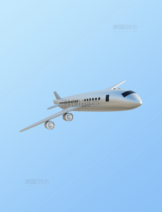 3DC4D立体运输工具飞机元素