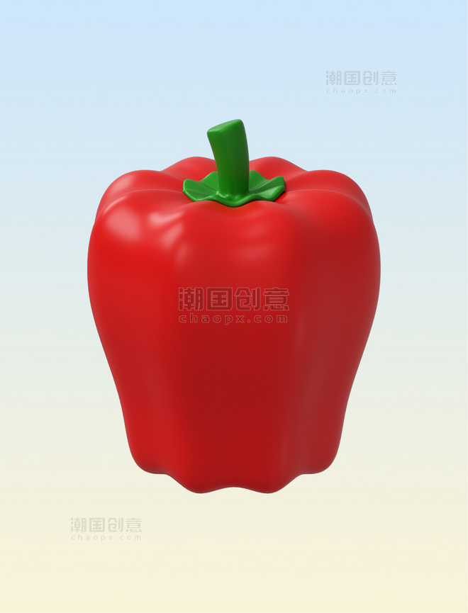3D立体蔬菜红色菜椒