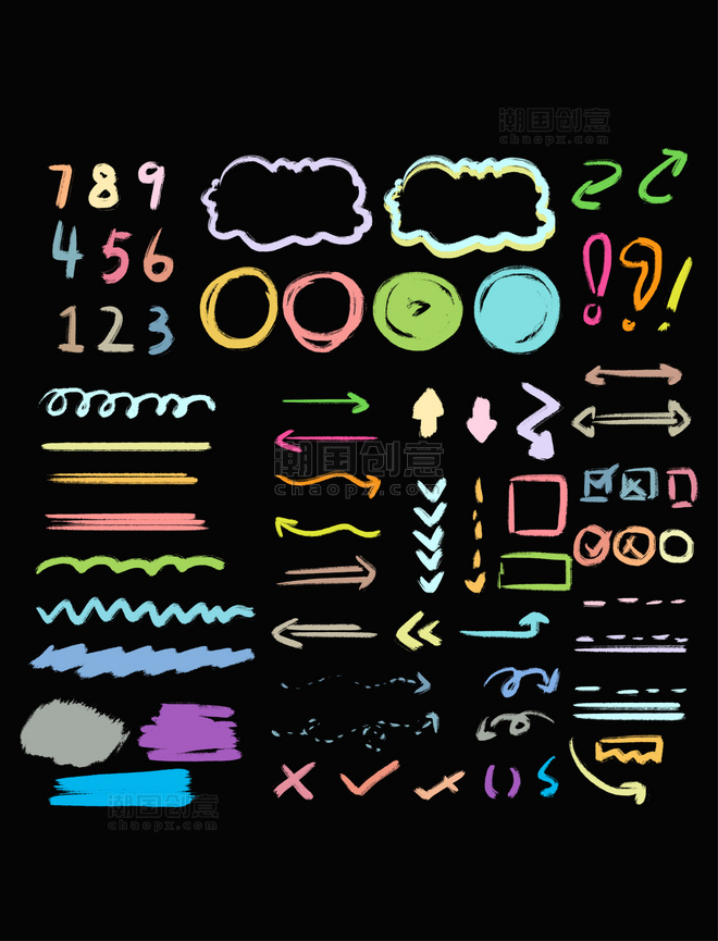 手写标记符号套图图片_潮国创意
