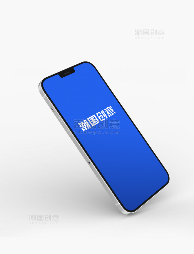 简洁iPhone12样机苹果12样机智能手机模板设计蓝色简约样机