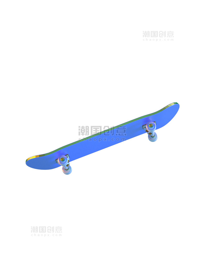 3D运动风滑板女孩电商场景模型图之滑板