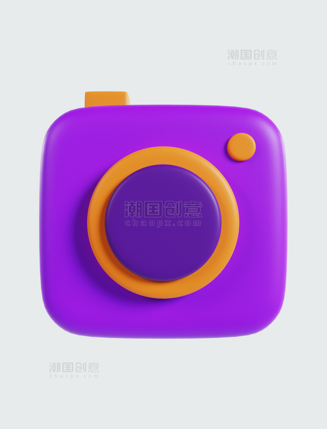 3D立体儿童玩具紫色相机