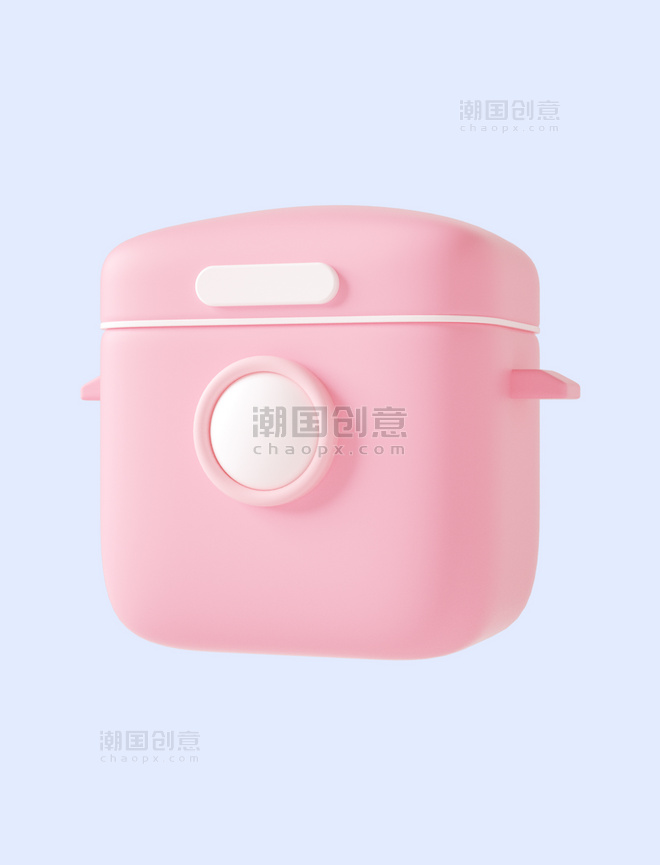 3D立体粉色C4D电饭锅