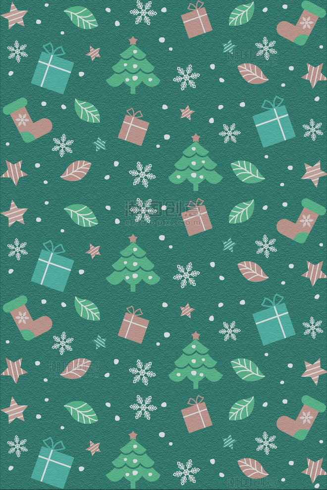 节日圣诞节礼物铃铛绿色底纹