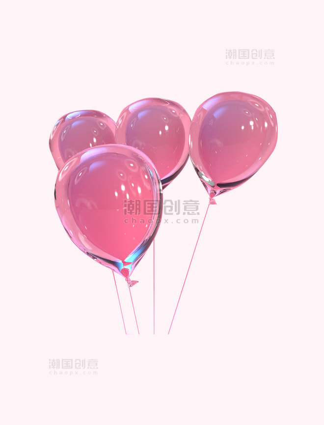 情人节温馨浪漫粉色气球元素