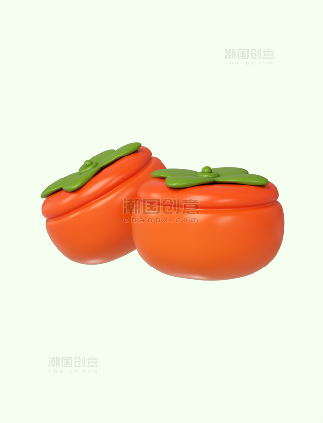 3DC4D立体黄柿子元素