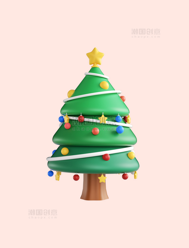 3d圣诞圣诞节C4D装饰元素圣诞树