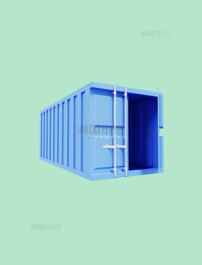 3DC4D立体蓝色集装箱