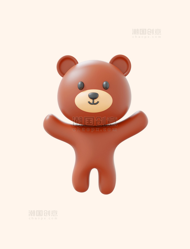 3D立体可爱小动物小熊