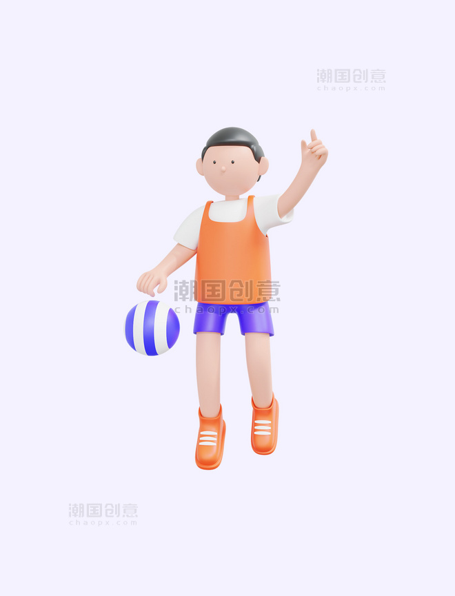 3D立体运动健身打球男孩
