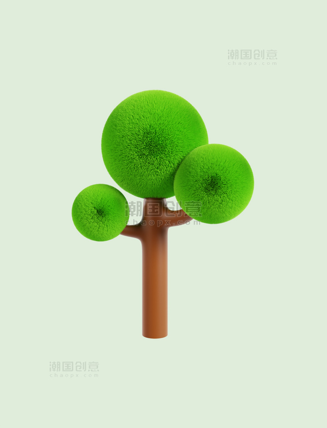 3D树木立体毛绒树