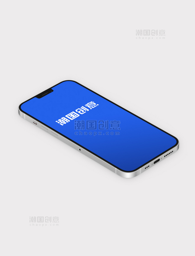 蓝色简约样机iPhone12样机苹果12样机智能手机模板设计