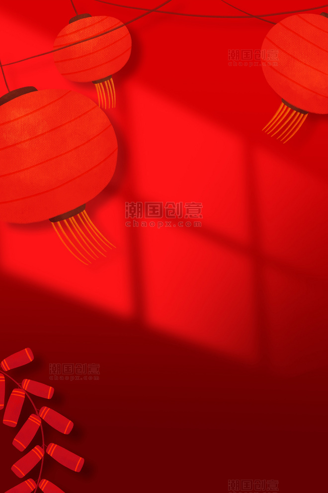 红色新春大吉灯笼背景素材春节新年