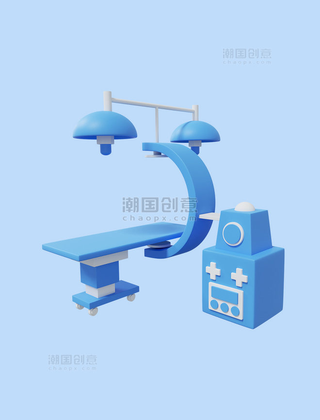 3D医疗机器器蓝色诊断疾病CT检测仪