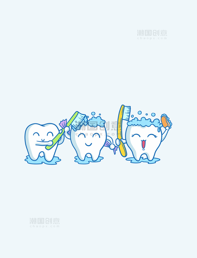 刷牙清洁步骤爱护牙齿