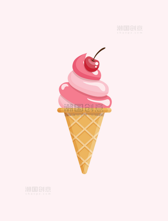 立体水果冰淇淋元素
