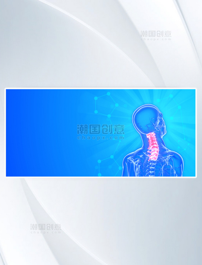 蓝色医疗科技医疗技术人物骨骼背景