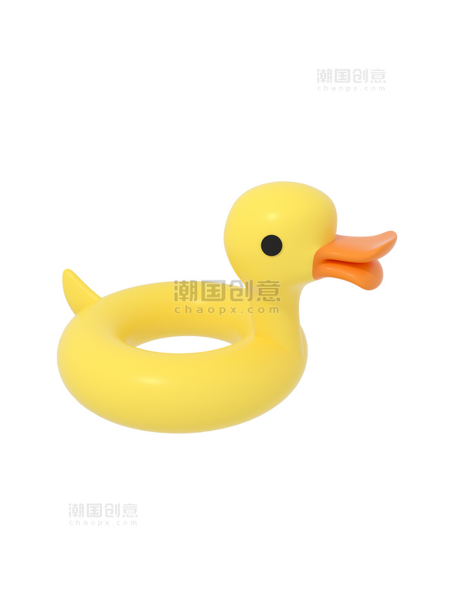 3D立体游泳黄色鸭子游泳圈