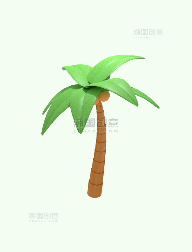 3D夏天夏季椰子树椰树植物