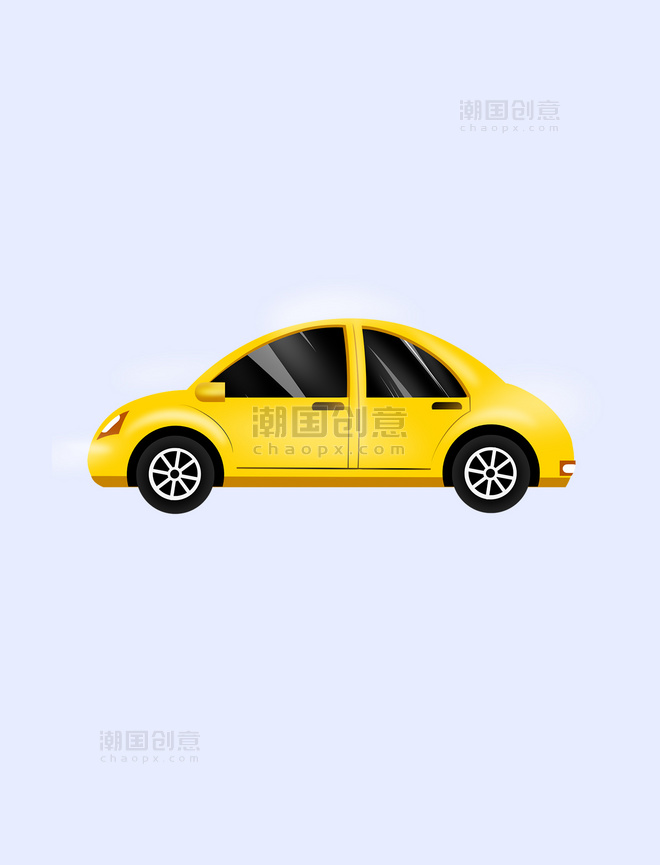 黄色卡通小汽车汽车