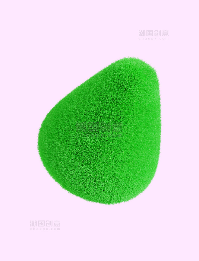 3D立体绿色毛绒几何体