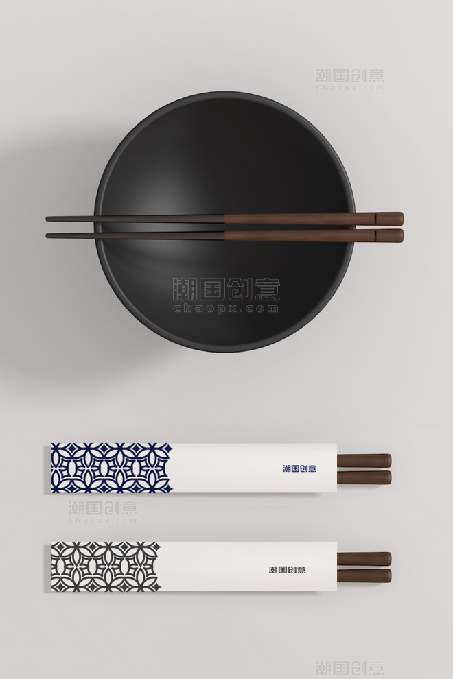 餐具碗筷展示灰色简洁个性样机