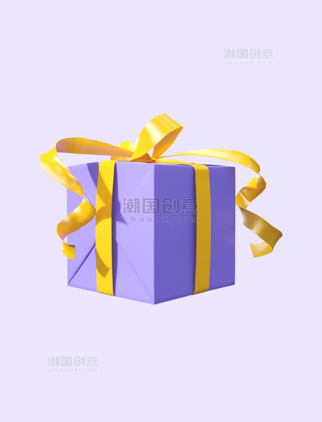 3d立体促销活动紫色礼盒