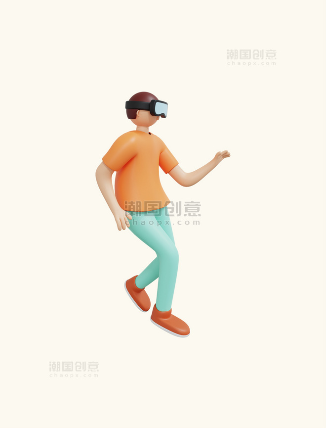 3D立体虚拟现实眼镜体验人物