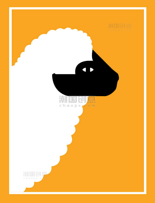 简约风动物羊驼平面海报设计