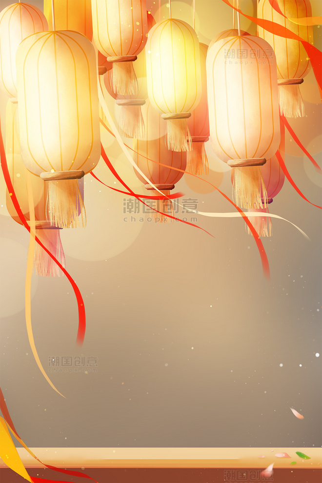 中秋节中秋灯笼手绘简约时尚中国风背景