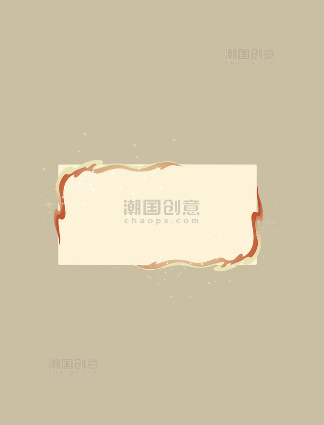 中国风古典国风中式花纹祥云边框卷轴横图