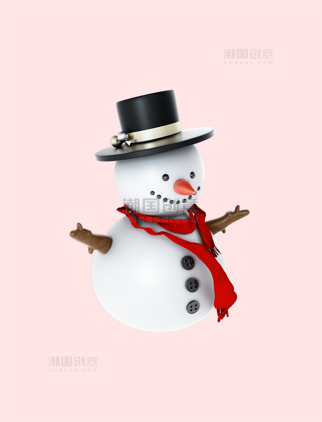 3D立体圣诞圣诞节雪人
