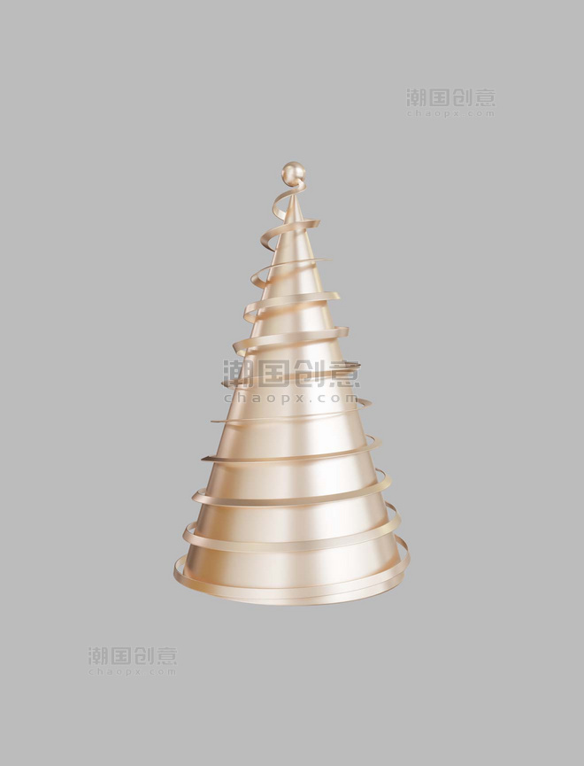 圣诞节3DC4D立体金属圣诞树