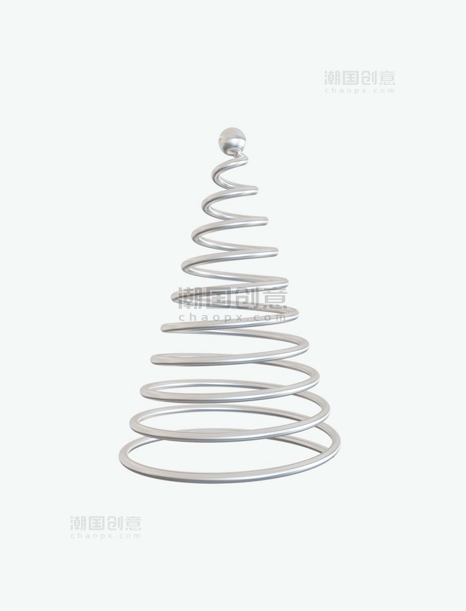 圣诞节3DC4D立体螺纹圈圣诞树