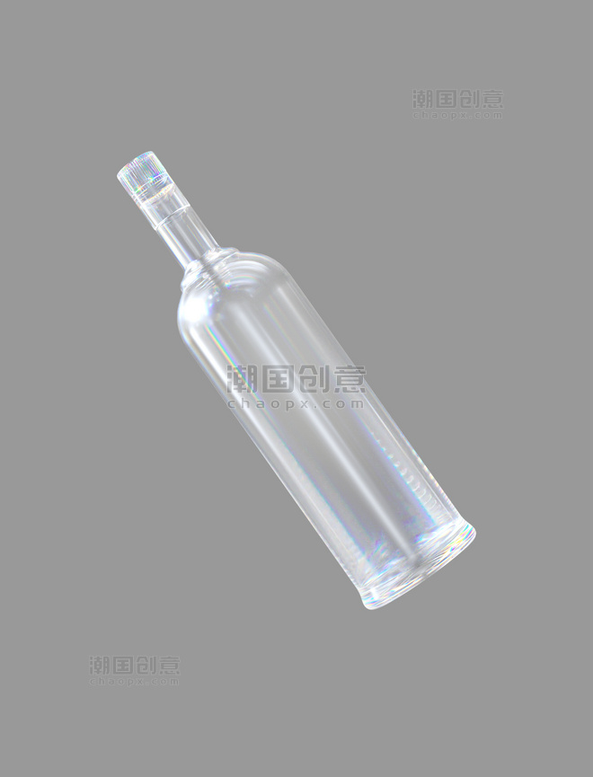 3d酸性透明玻璃红酒瓶