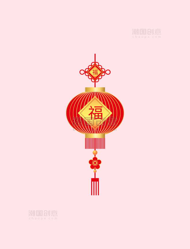 红色新年兔年春节中国风边框灯笼剪纸元宵