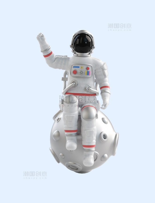 3D立体C4D宇航员人物打招呼