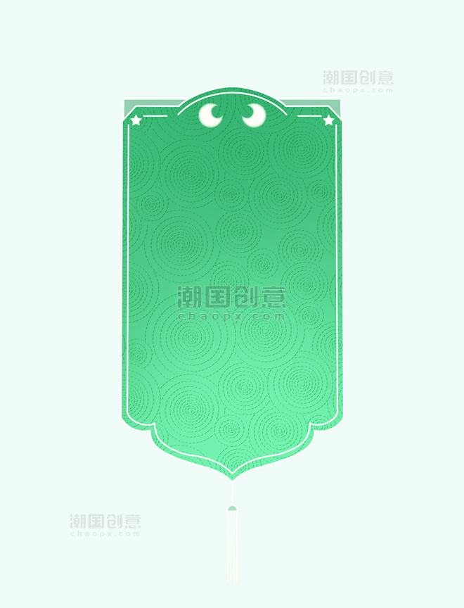 中国风古典国风绿色画卷卷轴中式花纹边框