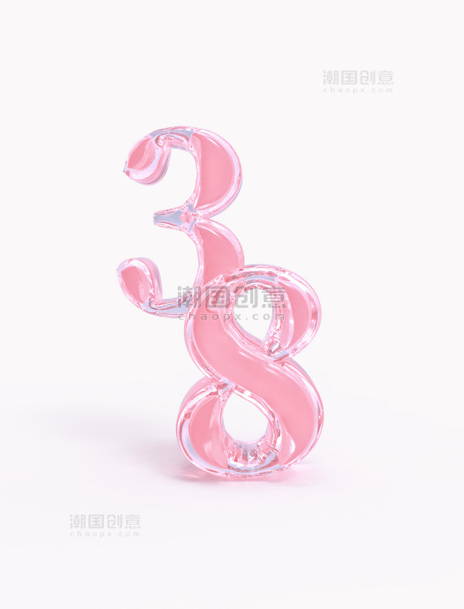 粉色艺术字LOVE214情人节玻璃粉色