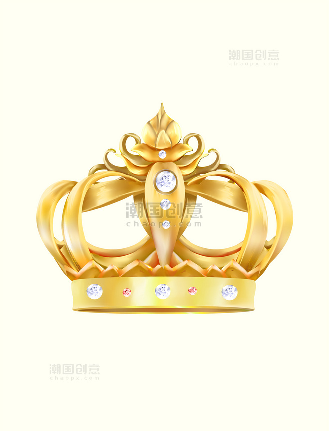 金色头冠皇冠元素互补色