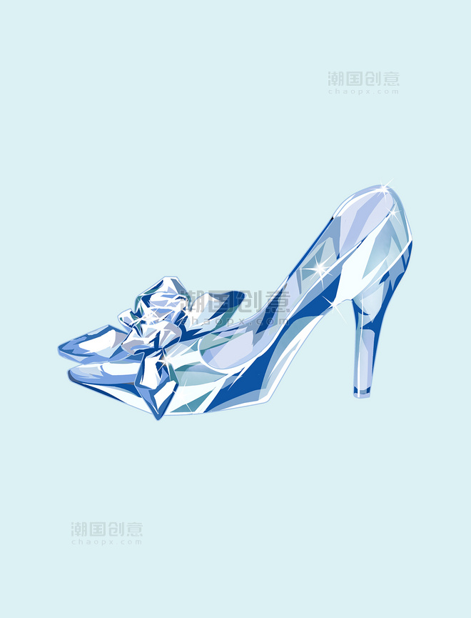 蓝色水晶女士高跟鞋