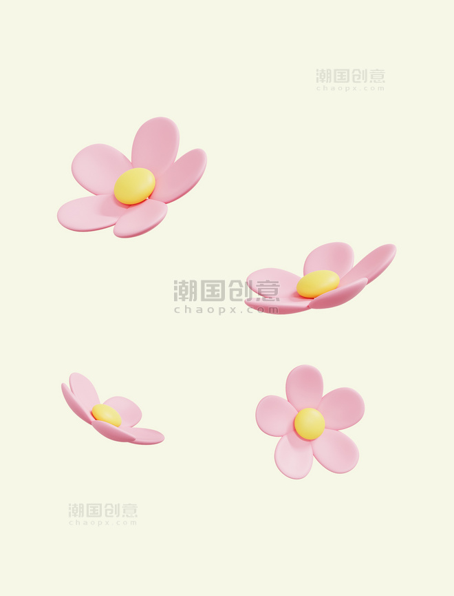 立体春天粉色花卉花瓣花朵桃花樱花