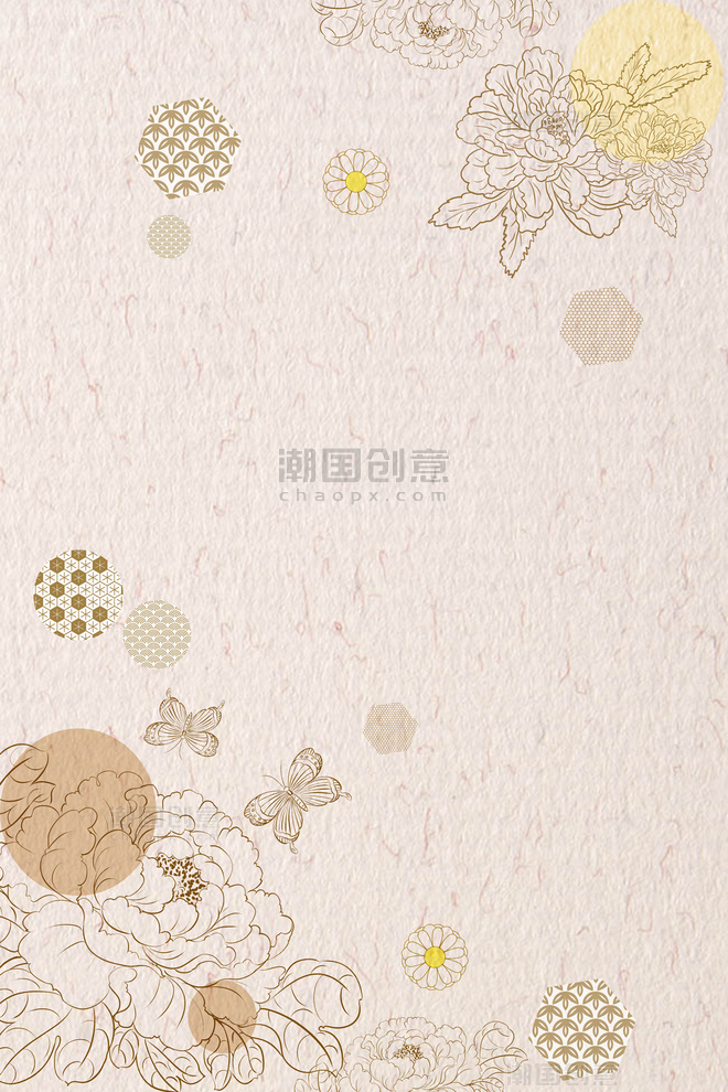 中国风牡丹古典纹饰背景