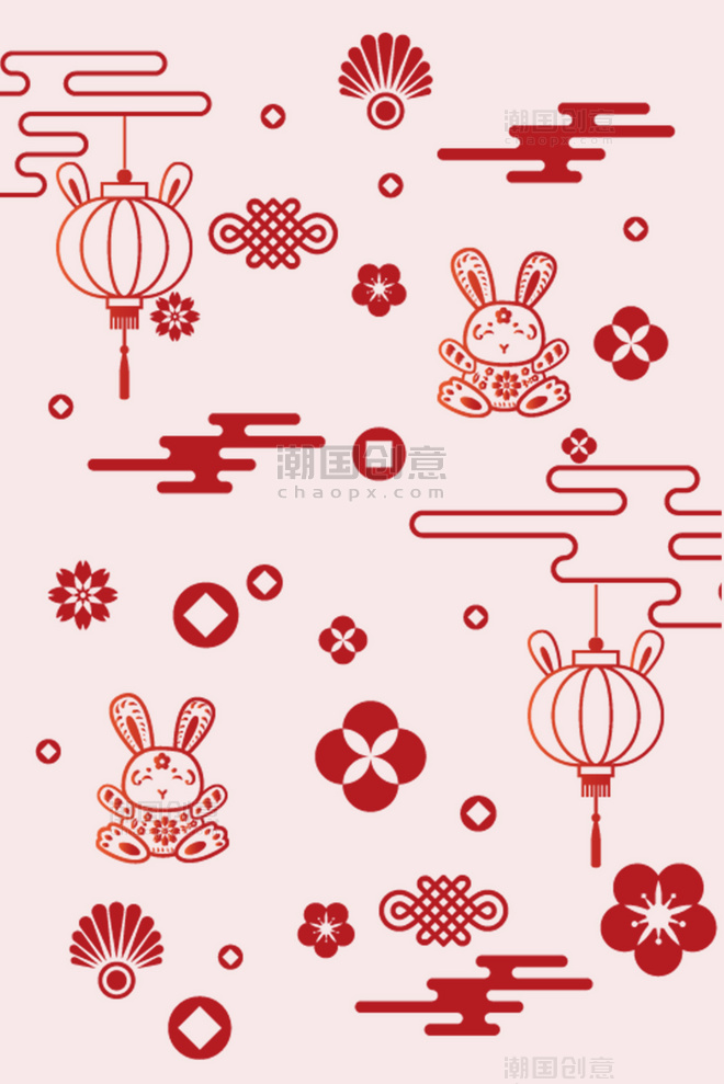 兔年新年春节底纹纹理