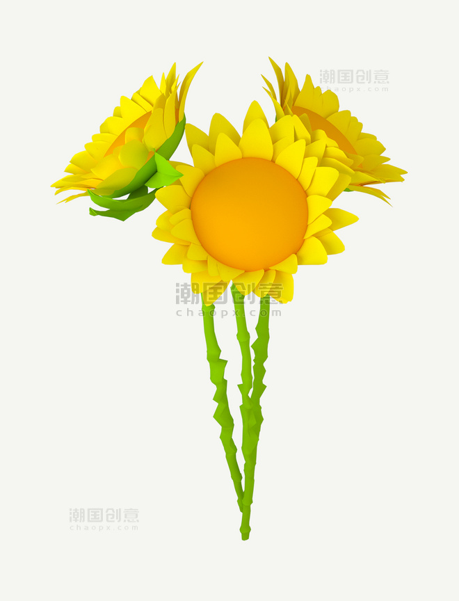 立体3D向日葵花束